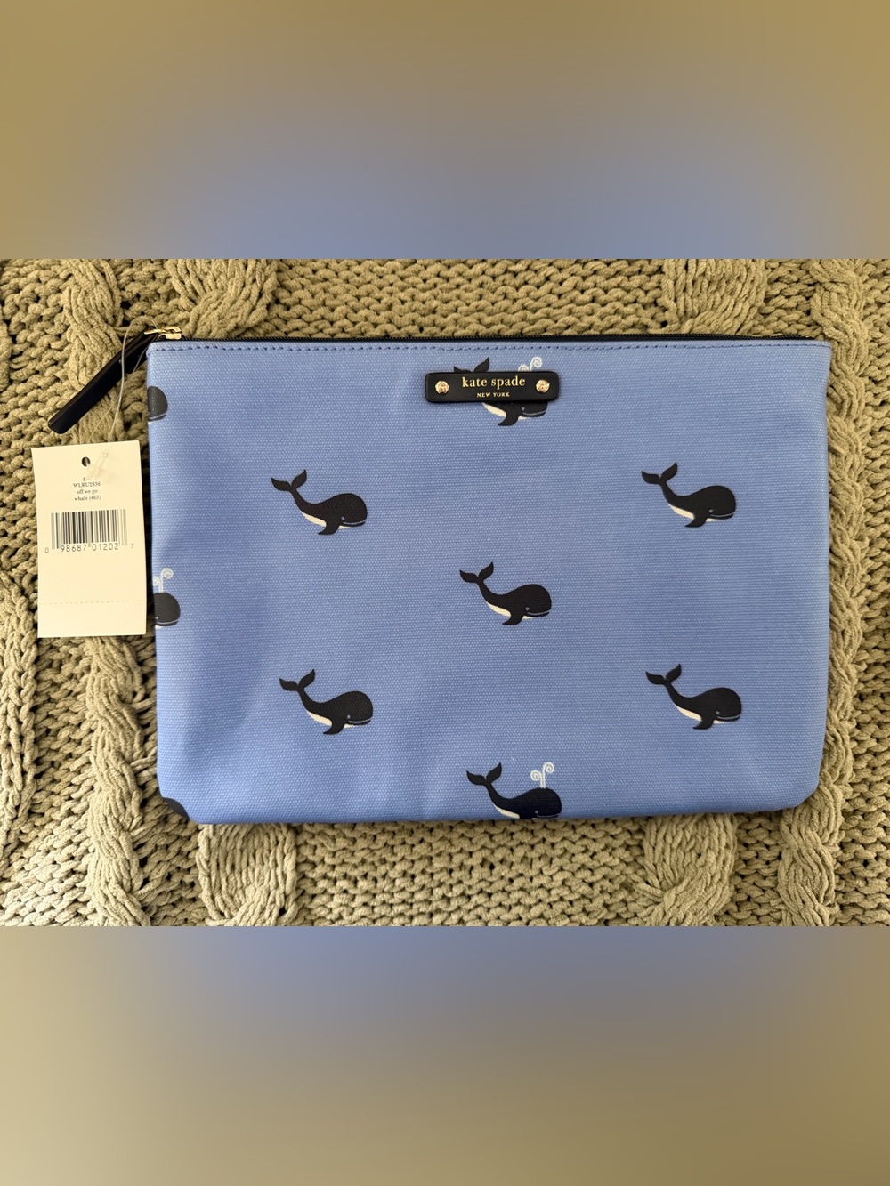 NWT Kate Spade Gia "Off We Go" Whale Pouch/Clutch